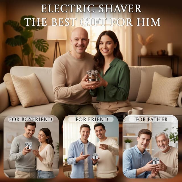 Thumbnail 6 de Electric Head Shavers for Men – IPX6 Waterproof Wet & Dry Razor with USB-C Fast Charging, 7D Rotating Blade System