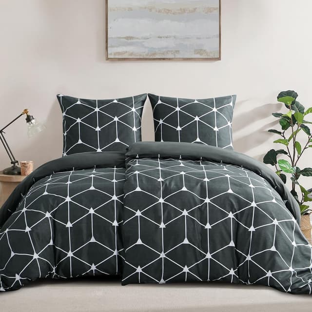 Detalle de RUIKASI Bettwäsche 135x200 4-teilig Anthrazit