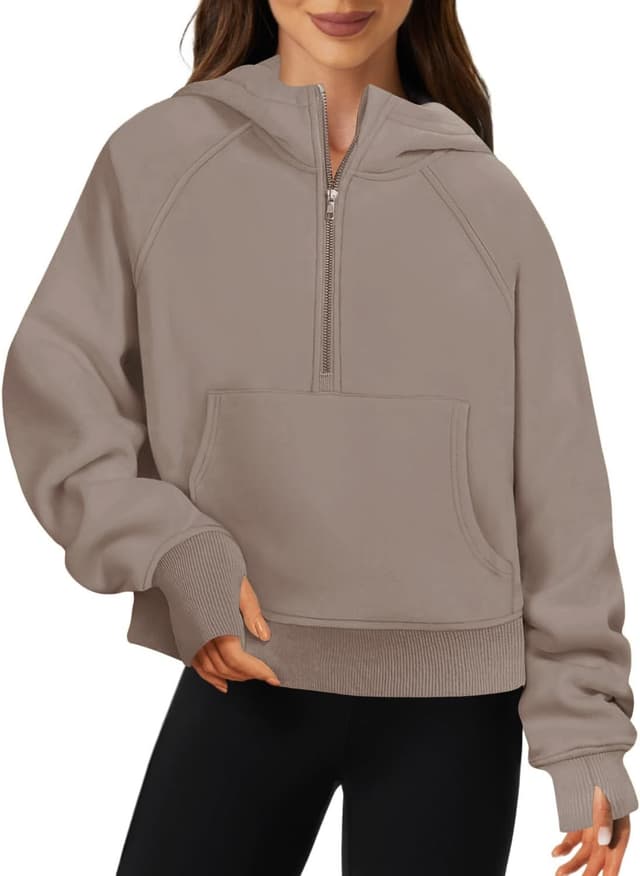 Thumbnail 6 de Friptspyg Sweat à capuche en velours pour femme : polaire chaude, manches longues et grande poche