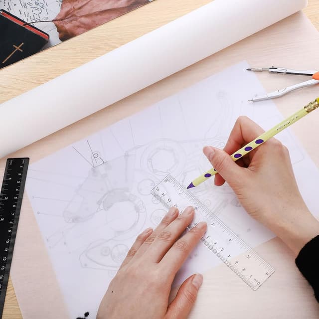 Detalle 1 de 43cm x 23m Tracing Paper Roll (White, Translucent) for Sewing, Pattern Tracing & Drawing