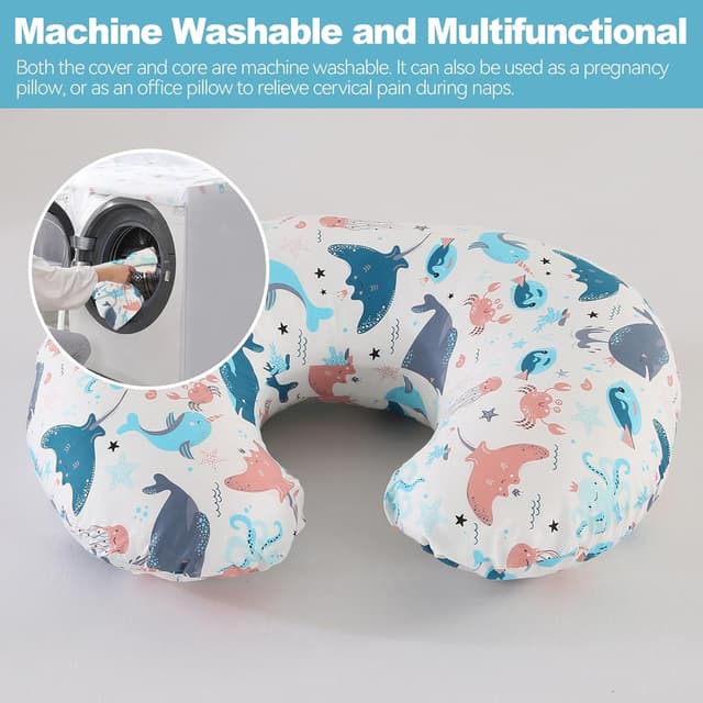 Detalle de Labtec Petit coussin d’allaitement bébé : coussin et oreiller d’allaitement déhoussable pour biberon et temps sur le ventre