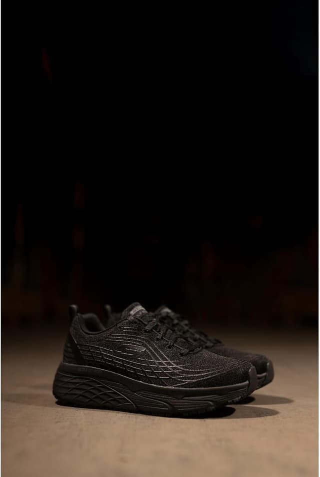 Detalle de Skechers Max Cushioning Elite SR BasketFemme : baskets à lacets rembourrées et antidérapantes pour un usage au quotidien