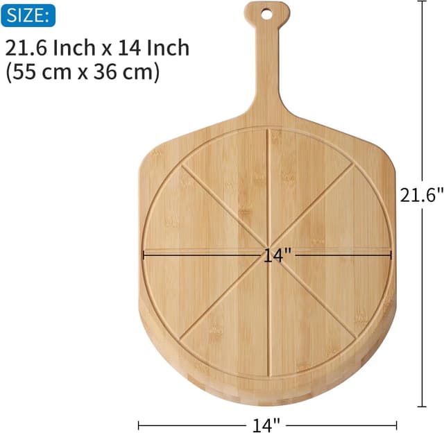Detalle 2 de Fiery Chef 12” Bamboo Pizza Peel 17.3"