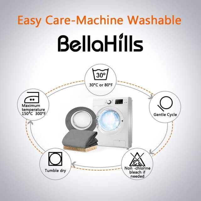 Thumbnail 5 de BellaHills Sofa Cover 3 Seater Grey/Beige