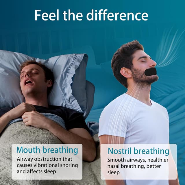 Detalle de Mundpflaster Anti-Schnarch-Mundpflaster für die Nacht (100 Stück) – Schnarchstopper für Männer und Frauen