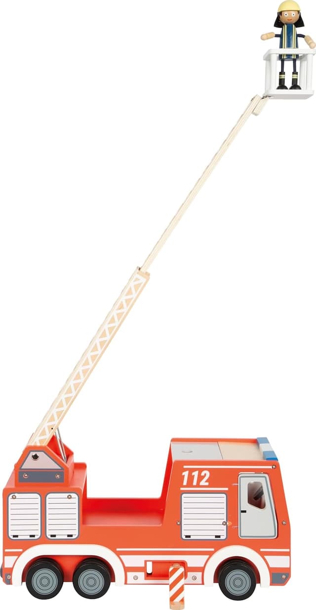 Detalle de small Foot Feuerwehrauto aus Holz 360° Leiter