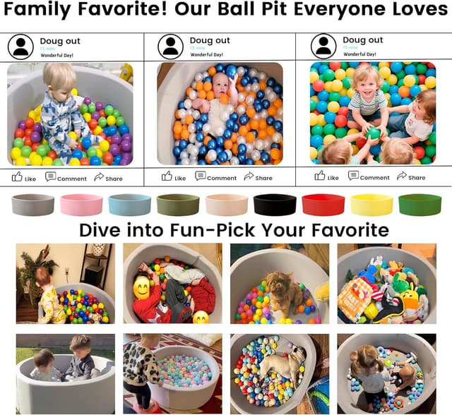 Thumbnail 6 de Zedachica Ball Pit 35.43" x 11.81" Grey