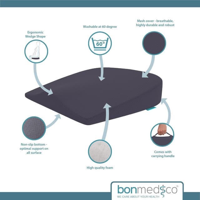 Thumbnail 3 de bonmedico Cuscino Antireflusso Memory Foam Grigio