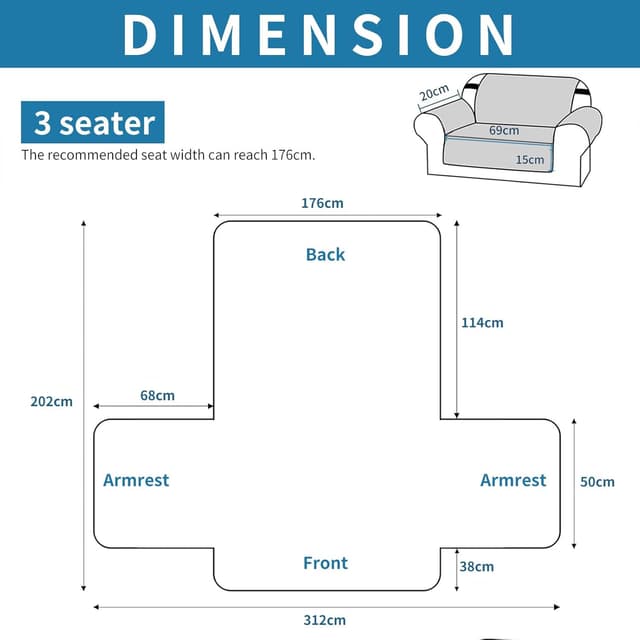 Detalle de Ystyle Copridivano 3 Posto Caffè antiscivolo