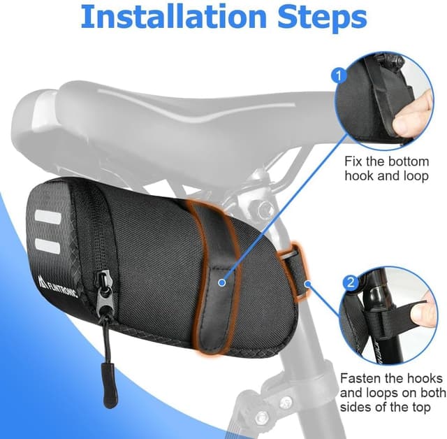 Detalle de flintronic Sacoche de selle de vélo arrière avec réfléchissant (mini sac pour route, VTT et sorties plein air)