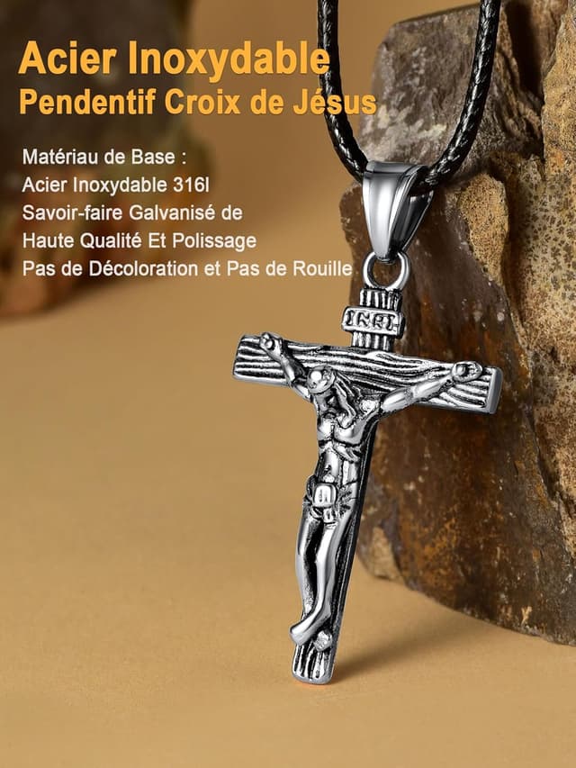 Detalle 2 de U7 Collier Crucifix 55 cm