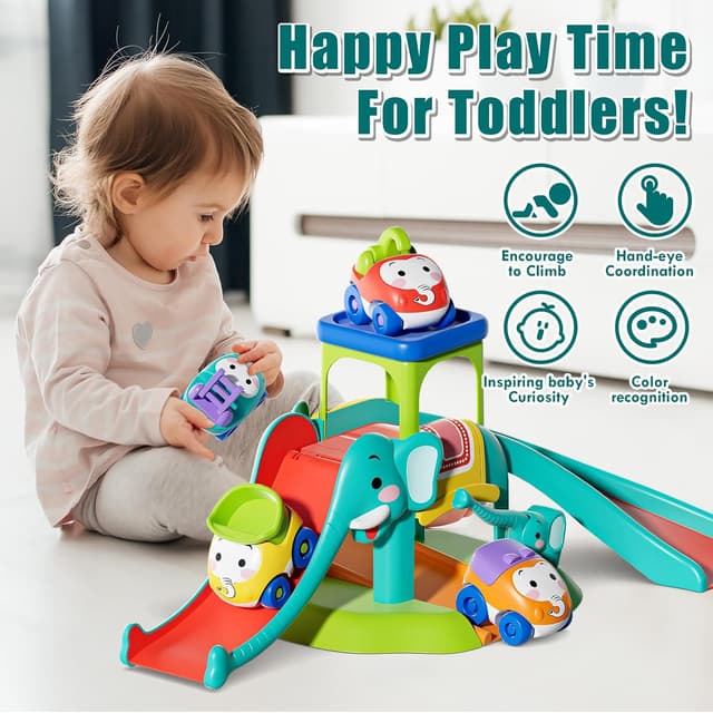 Detalle 2 de Lehoo Castle Elephant Cars toys for 1 year olds