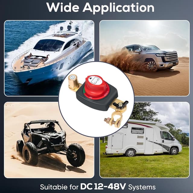 Thumbnail 6 de TZEKING Batteriehauptschalter Minuspol mit 180°-Einstellung für DC 12–48V (wasserdicht)