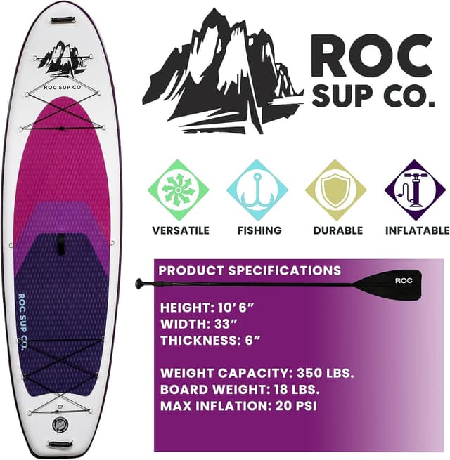 Thumbnail 2 de Roc Inflatable Stand Up Paddle Board 10'6" SUP 🏄