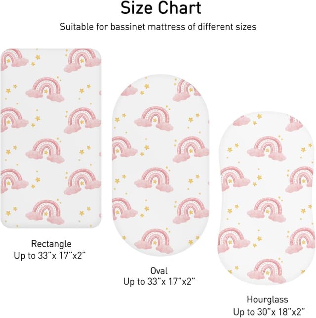 Detalle 2 de Soarwg Moses Basket Sheets 82x41cm for Babies