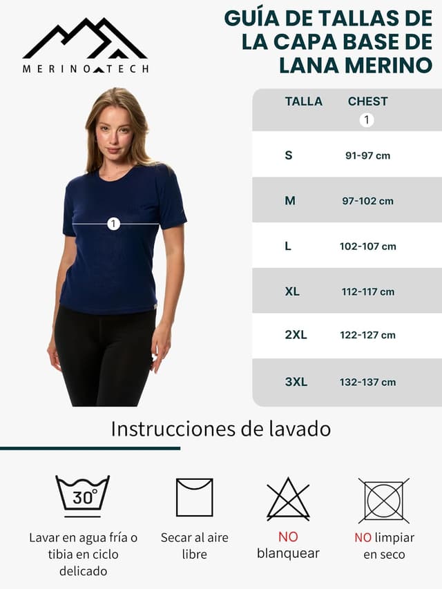 Thumbnail 6 de Merino.tech Maglietta Merino da Donna 100% lana con manica corta + calzini in omaggio