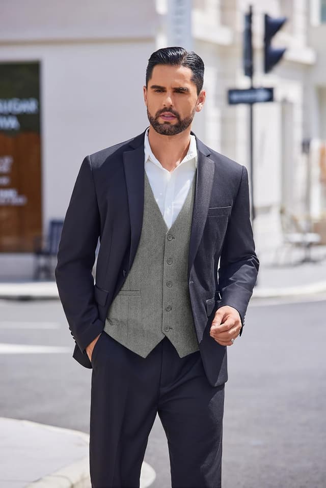 Thumbnail 3 de COOFANDY Gilet da uomo slim fit leggero