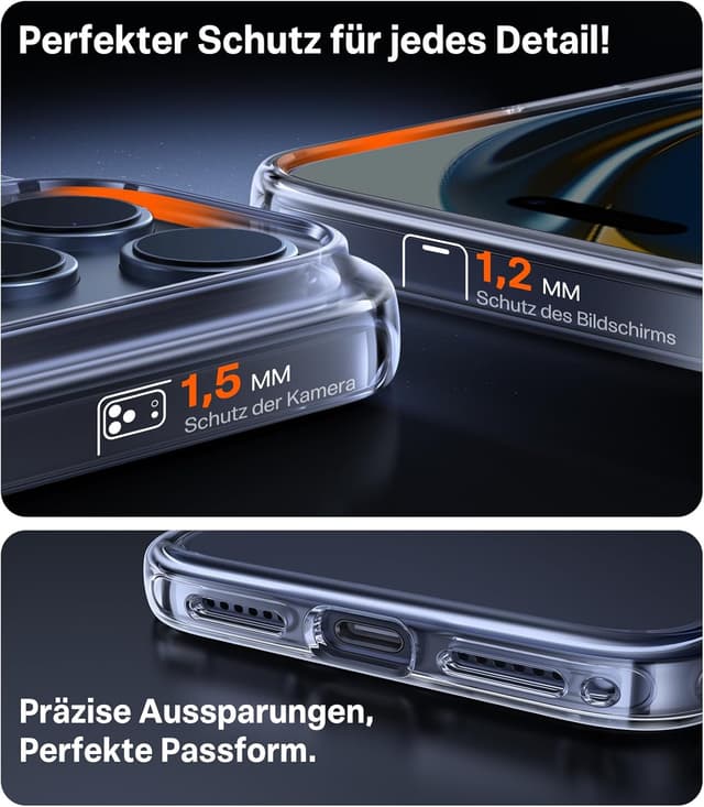 Thumbnail 3 de TORRAS Diamond iPhone 17 Pro Max Hülle, transparent