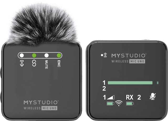 Detalle de Easypix My Studio kabelloses Mikrofon Uno (Set mit Empfänger) – für Journalisten, Filmemacher & Vlogger