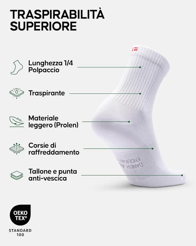 Thumbnail 1 de Danish Endurance calzini sportivi quarter 3 paia