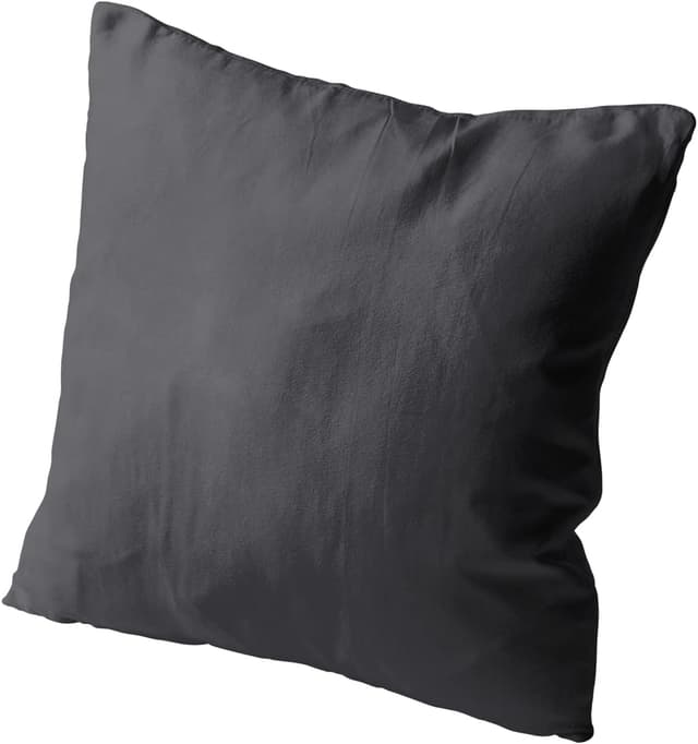 Detalle 2 de Amolavet Kissenbezug 80x80 Grau im 2er-Set – Hotelverschluss aus gebürsteter Mikrofaser