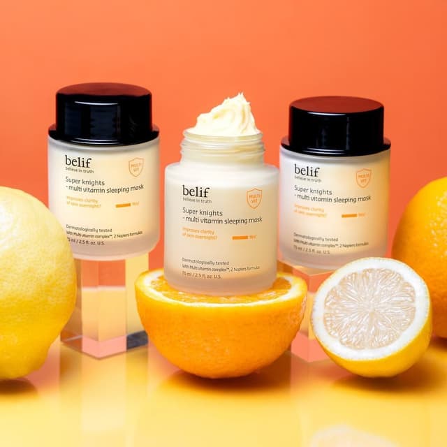 Detalle 2 de belif Super Knights Multi Vitamin Sleeping Mask — masque de nuit pour peau déshydratée (75 ml)