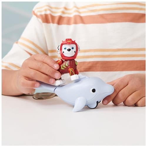 Detalle 1 de Patrulla Canina - Figura Marshall y Delfín Aqua Pups 🐾