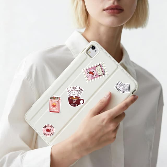 Detalle de Nivafer Kindle-/Laptop-Aufkleber Set (50 Stück) in Rosa – wasserfest für Scrapbooking & Deko