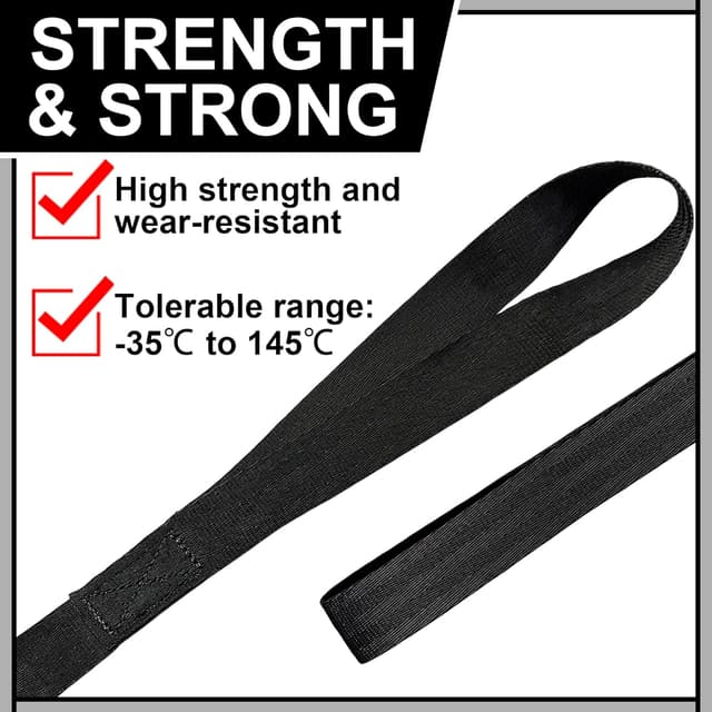 Detalle de Retractable Ratchet Straps (2-Pack) 1 in x 11.5 ft, 1,800 lb break strength—Orange tie-downs for trucks and motorcycles