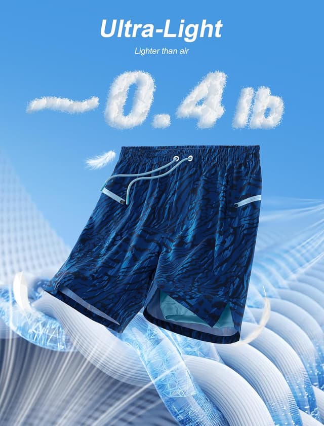 Detalle 2 de Veepro Men’s 2-in-1 Running Shorts with Compression Liner, Quick Dry 7