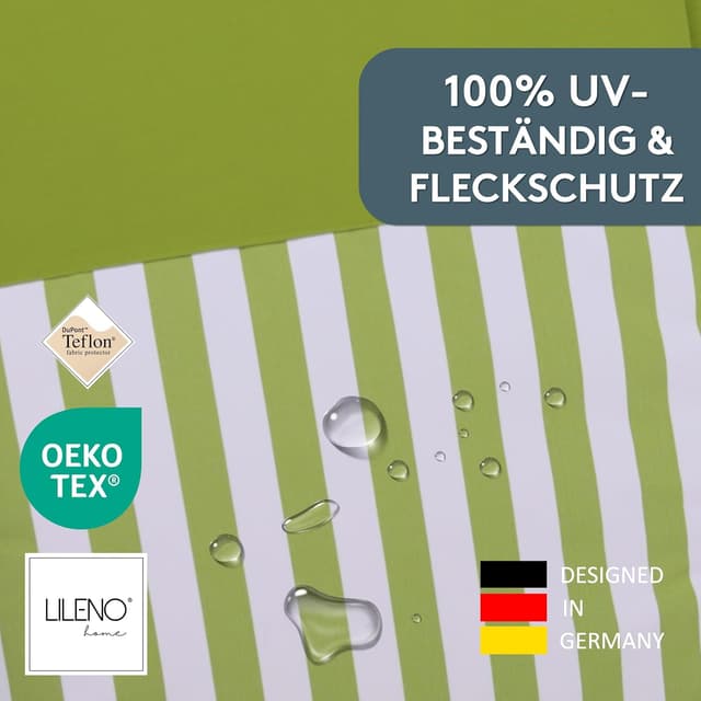 Detalle de LILENO HOME Cojín para Silla de Jardín 🌿 Respaldo Rayas Verde