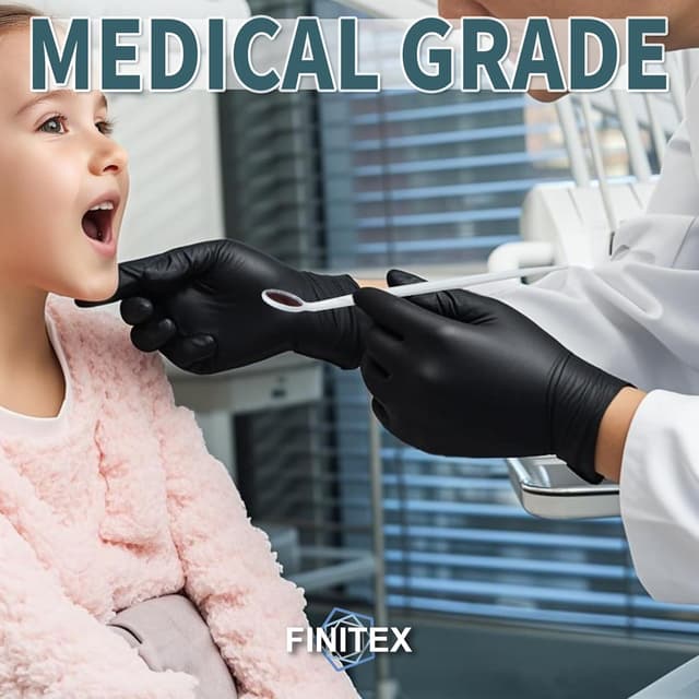 Detalle 2 de FINITEX Black Nitrile Gloves 5 mil, 100 pcs