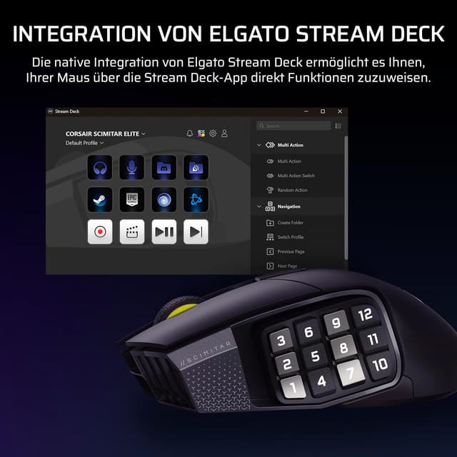 Detalle 2 de Corsair Scimitar Elite Wireless SE 33.000 DPI