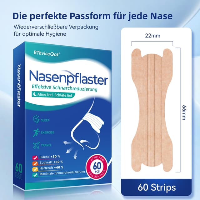 Thumbnail 5 de Nasenpflaster Schnarchen 60 Stück Nasenstrips