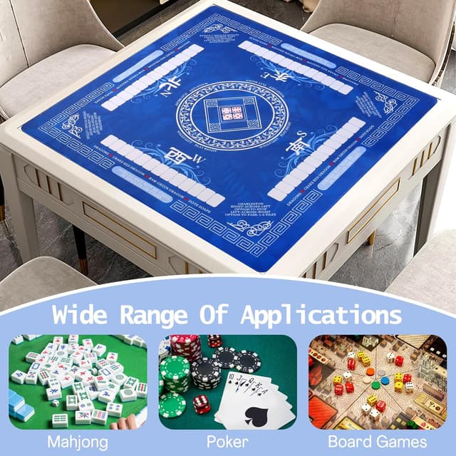 Thumbnail 6 de Mahjong Mat for Table (32×32 Inch) Non-Slip Rubber Table Cove with Carrying Bag (Green)