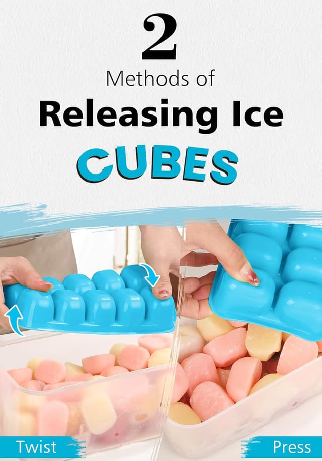 Detalle 1 de DOQAUS Ice Cube Tray 4-Pack for Kitchen