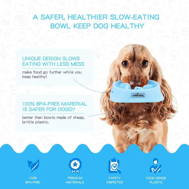 Detalle de Nobleza ciotola anti-ingozzamento per cani grandi e taglia media, design a puzzle, plastica 20 cm