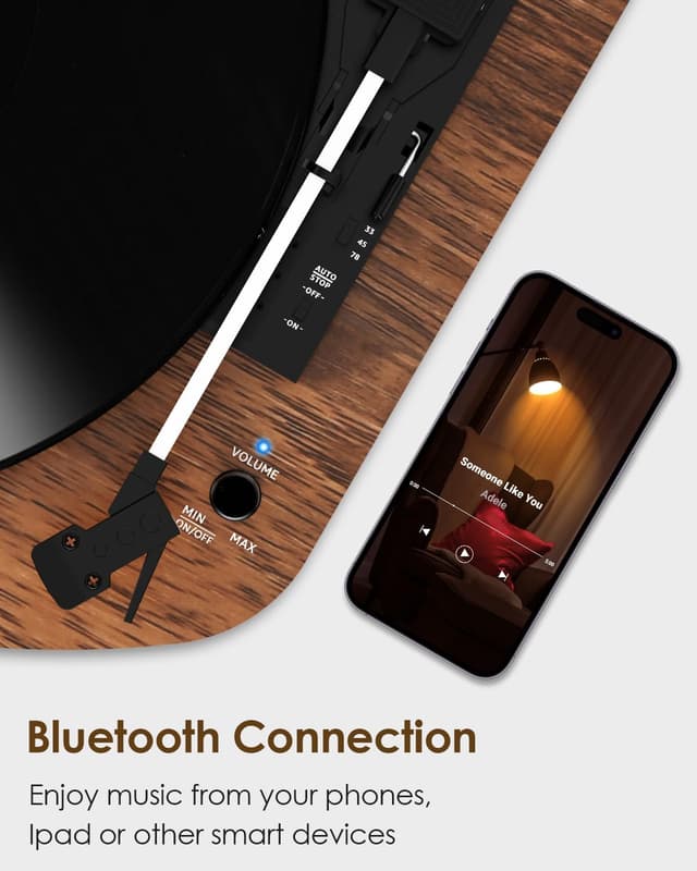 Detalle de Retrolife Platine vinyle avec deux haut-parleurs stéréo et cartouche AT-3600L (3 vitesses 33/45/78) – Sortie RCA vintage