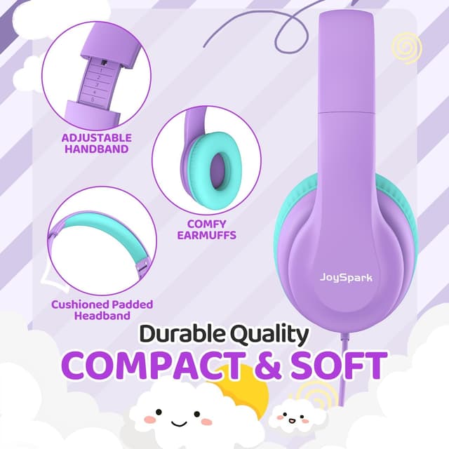 Detalle de JoySpark W5 Wired Kids Headphones 85dB