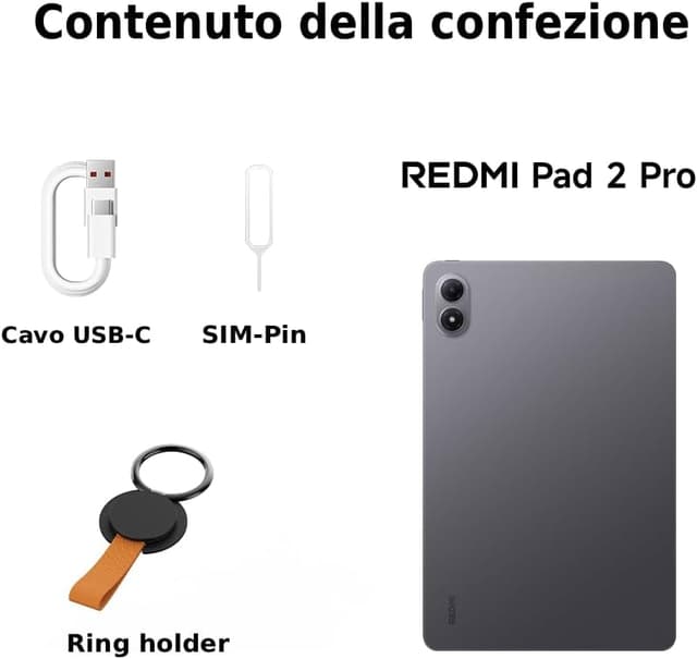 Detalle de Xiaomi Redmi Pad 2 Pro 8+256GB con display 12,1” 2,5K a 120Hz e batteria da 12.000mAh