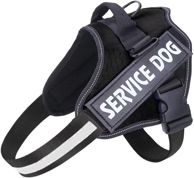 Detalle de Belababy Soft No Pull Dog Harness Small (Black) – Adjustable service dog vest with reflective breathable comfort