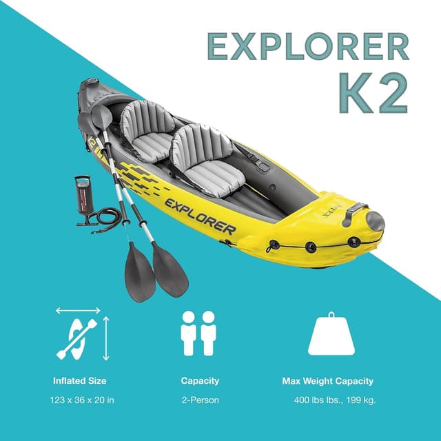 Thumbnail 2 de Intex Explorer K2 Inflatable Kayak 2‑Person 🚣