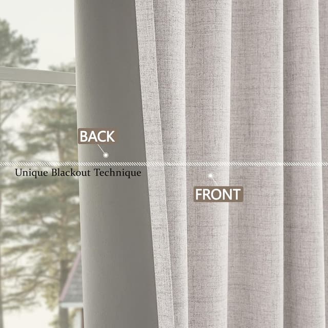Detalle de CUCRAF 100% Blackout Curtains, 66 x 54 Inch