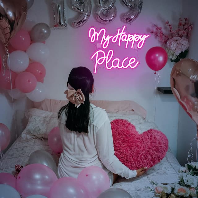 Thumbnail 4 de Letrero de neón My Happy Place ✨ para dormitorio y fiesta