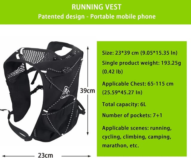 Thumbnail 1 de Running Vest for Women Men 10L hydration pack 🏃♀