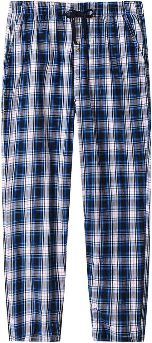 Detalle 2 de MoFiz Men’s Ultra Lightweight Cotton Plaid Pajama Pants (3-Pack) with Drawstring & Pockets