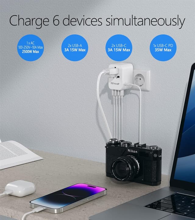 Thumbnail 3 de FSTravelP Worldwide Travel Adapter 35W USB-C PD 🔌