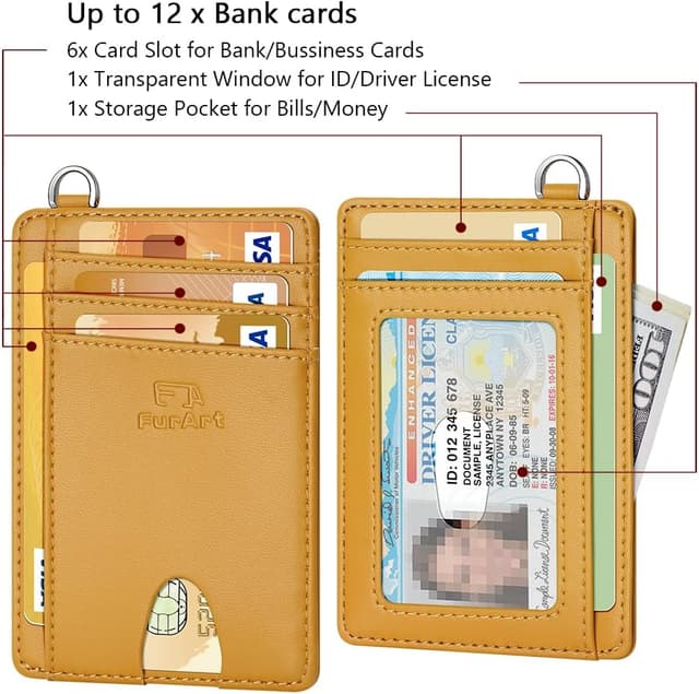 Detalle 2 de FurArt Schlankes Kreditkartenetui mit RFID-Blockierung – minimalistische Kartenhülle für Damen & Herren