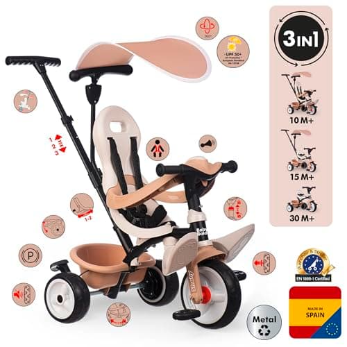Detalle 2 de Smoby Triciclo Baby Balade 3 en 1, asiento ergonómico 🎠