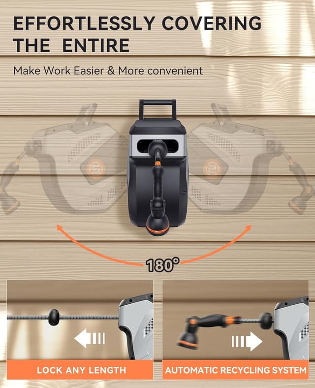 Detalle de SUNPOW hose reel 25m retractable garden hose